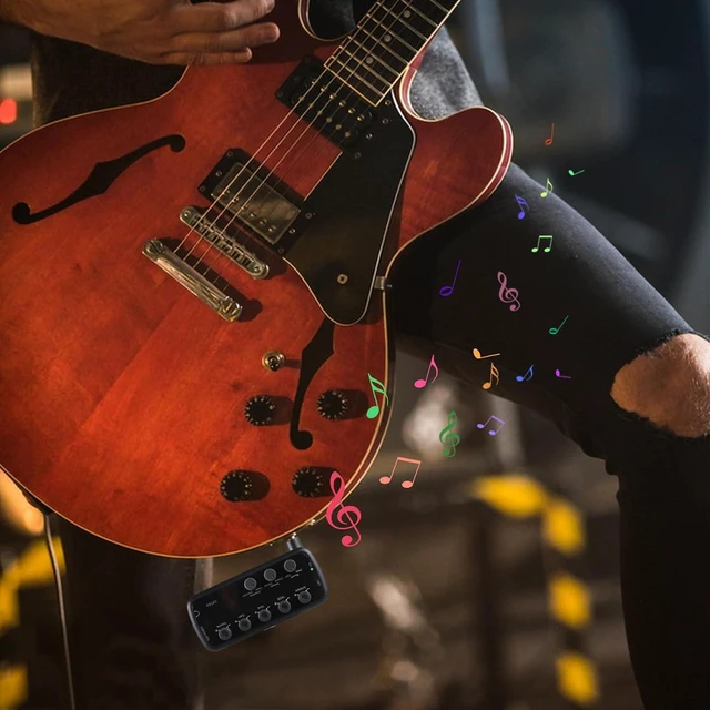 Alt view image 5 of 6 - Headphone Bass Amplifier Portable Headphone Amp Mini Plug Guitar Amplifier Electric Guitar Bass Amp (Guitar)