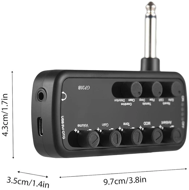 Alt view image 2 of 6 - Headphone Bass Amplifier Portable Headphone Amp Mini Plug Guitar Amplifier Electric Guitar Bass Amp (Bass)
