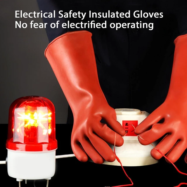 Alt view image 3 of 6 - Walfront 12KV High Voltage Electrical Insulated Rubber Gloves Safety Protective Work Gloves Electrician for Water proof Tasks