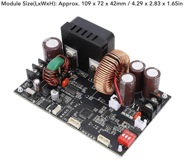 Alt view image 2 of 6 - DC Voltage Converter Regulator Module Adjustable Power Supply Converter Board 6-70V to 0-60V 20A 1200W Fixed Output