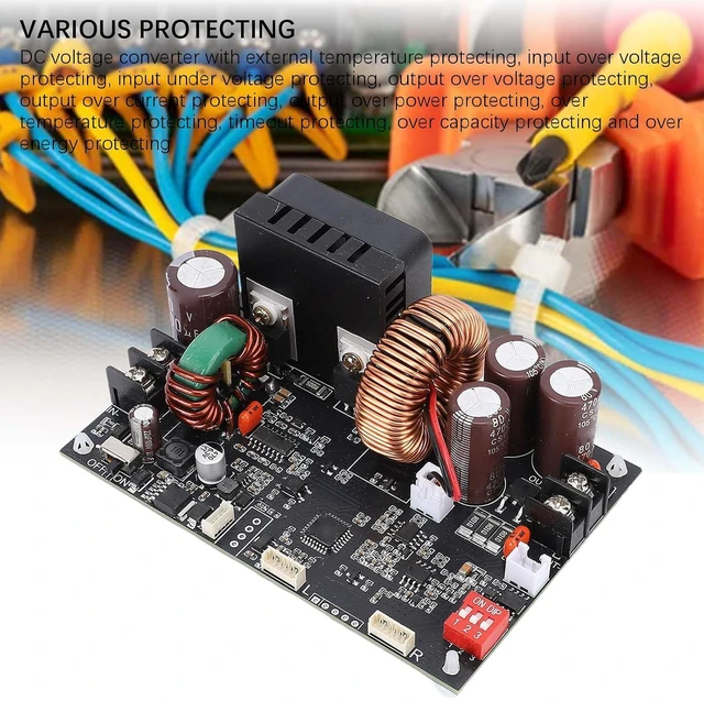 Alt view image 5 of 6 - DC Voltage Converter Regulator Module Adjustable Power Supply Converter Board 6-70V to 0-60V 20A 1200W Fixed Output
