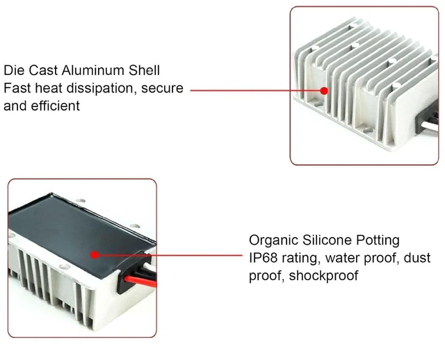 Alt view image 5 of 6 - DC to DC Voltage Reducer Step Down Converter 60V(20V72V) to 12V10A 120W Power Supply Regulator Water Proof Transformer Module