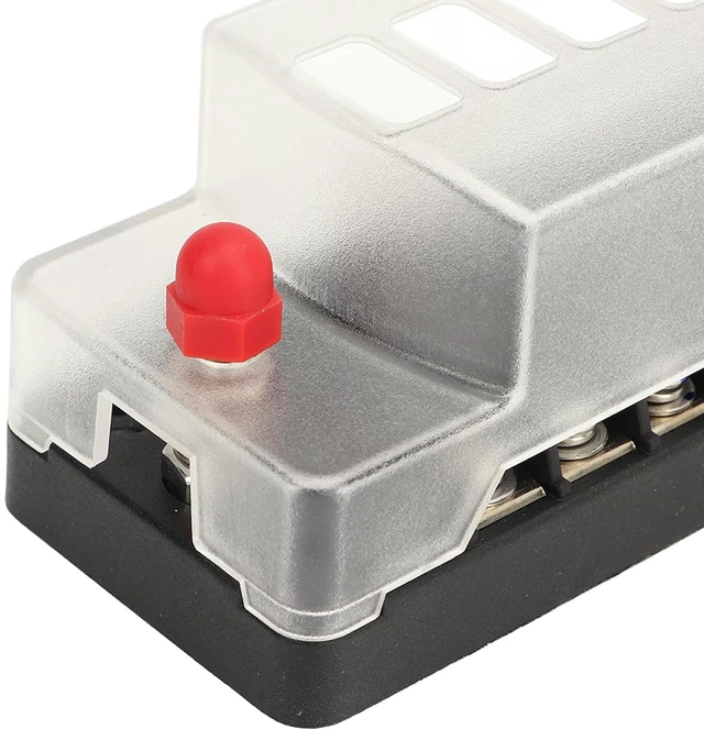 Alt view image 6 of 6 - 12 Volt Block 12 Way, Car 12 Way 12V Box, 12 Way 12V Block Blade Box 12 Way Marine Boat Block Automotive Box with Waterproof Cover for Car Truck Boat Marine