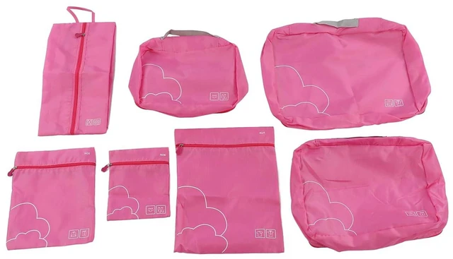 Alt view image 2 of 6 - Walfront 7Piece Packing Cubes Set, Luggage Packing Bags, Travel Cubes, Polyester, Rose Red, Closure, 4.26L Capacity, Organizes Clothes, Shoes, Toiletries