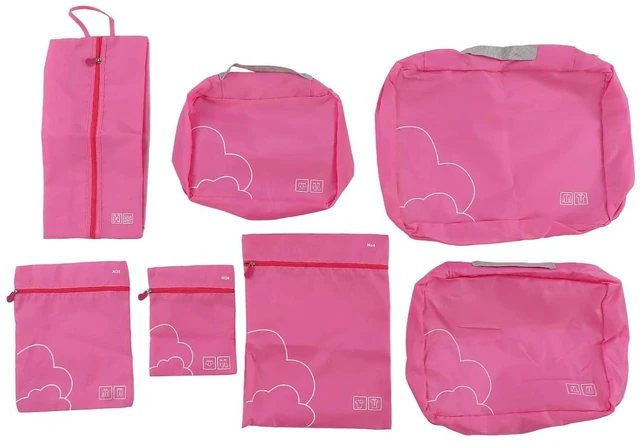 Alt view image 3 of 6 - Walfront 7Piece Packing Cubes Set, Luggage Packing Bags, Travel Cubes, Polyester, Rose Red, Closure, 4.26L Capacity, Organizes Clothes, Shoes, Toiletries