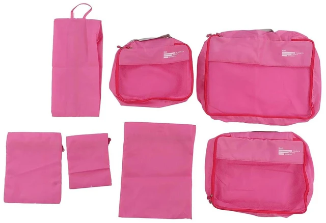 Alt view image 5 of 6 - Walfront 7Piece Packing Cubes Set, Luggage Packing Bags, Travel Cubes, Polyester, Rose Red, Closure, 4.26L Capacity, Organizes Clothes, Shoes, Toiletries