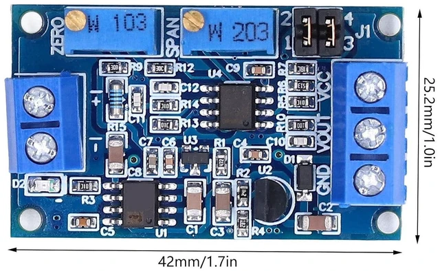 Alt view image 4 of 6 - Walfront 4 Sets Current to Voltage Converter for Single Chip Detection Current Voltage Transmitter Wide Supply Range 0/4-20mA to 0-3.3/5/10V