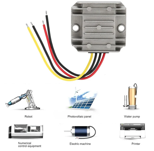 Alt view image 3 of 6 - 2PCS DC Voltage Reducer Converter Power Supply Transformer DC 36V 48V to 12V 10A 120W Voltage Converter Sealing for LED Display Electric Fan Security Systems