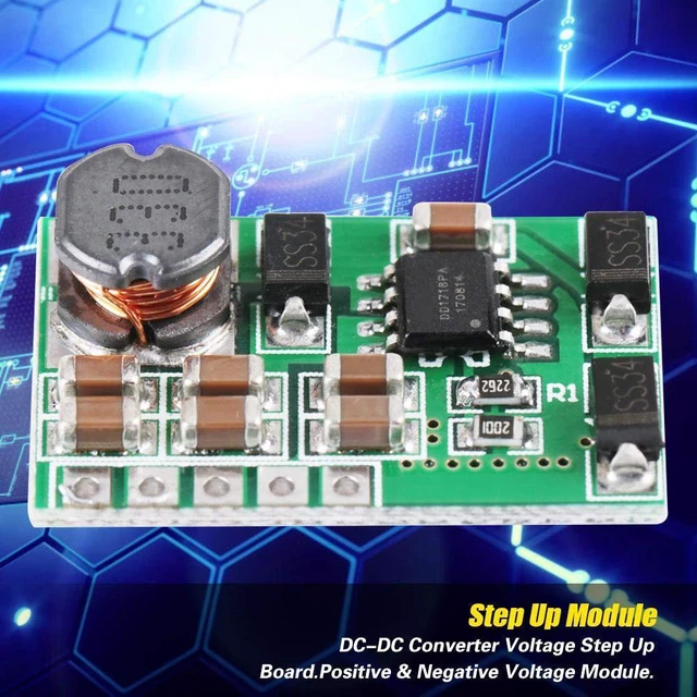 Alt view image 3 of 5 - Boost Converter Module Positive Negative Power Module, 3.3V-13V to +15V/-15V DC-DC Step-up Positive & Negative Power Module for ADC DAC LCD, Voltage Regulator Power Converter