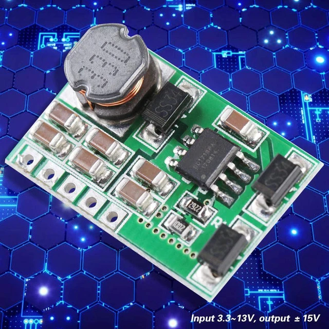 Alt view image 4 of 5 - Boost Converter Module Positive Negative Power Module, 3.3V-13V to +15V/-15V DC-DC Step-up Positive & Negative Power Module for ADC DAC LCD, Voltage Regulator Power Converter