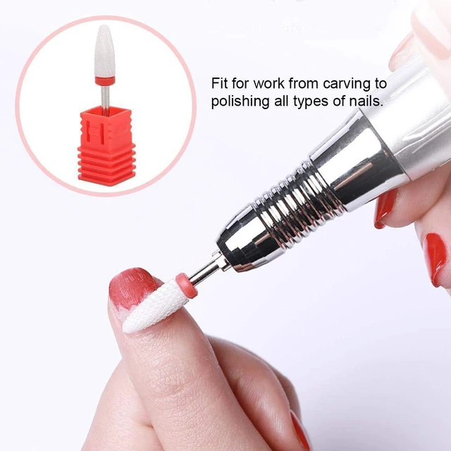 Alt view image 2 of 6 - CERAMIC NAIL DRILL BIT CORN HEAD 0.09IN SHANK FINE GRINDING FOR CUTICLE REMOVER MANICURE POLISHING ACRYLIC GEL NAILS