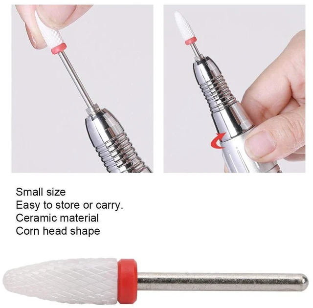Alt view image 3 of 6 - CERAMIC NAIL DRILL BIT CORN HEAD 0.09IN SHANK FINE GRINDING FOR CUTICLE REMOVER MANICURE POLISHING ACRYLIC GEL NAILS