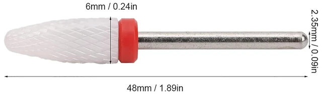 Alt view image 4 of 6 - CERAMIC NAIL DRILL BIT CORN HEAD 0.09IN SHANK FINE GRINDING FOR CUTICLE REMOVER MANICURE POLISHING ACRYLIC GEL NAILS