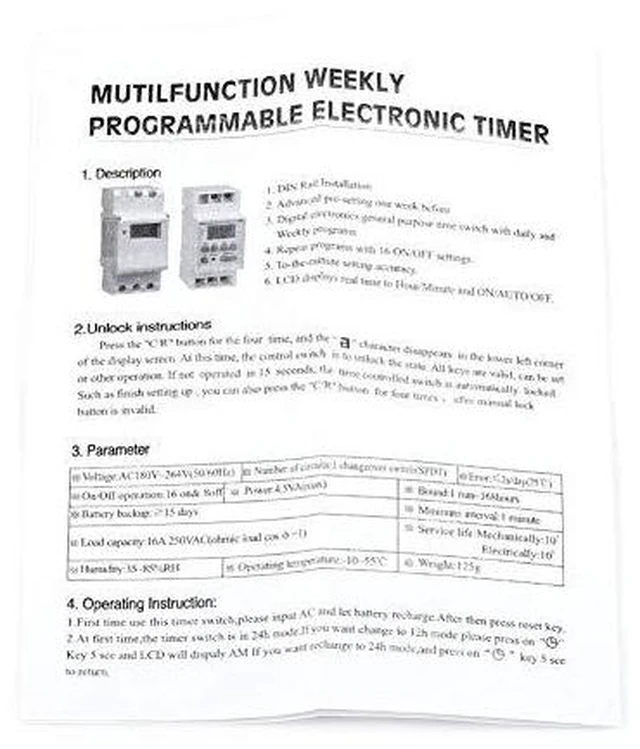 Alt view image 4 of 6 - 7 Day Programmable Timer Relay Digital Timer Switch Heavy Duty THC15A16 On Off for Controlling Street Lamps Neon Lamps Production Equipment, DIN Rail(not Included) (AC/DC24V)