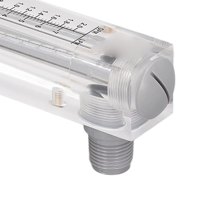 Alt view image 4 of 6 - Walfront 0.22GPM Panel Type Water Meter Adjustable Liquid Flowmeter 1/2in Male Thread 1/4in Female Thread