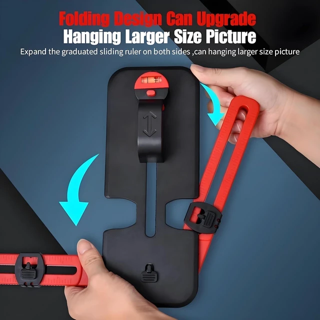 Alt view image 6 of 6 - Picture Hanging Tool with Level, Frame Leveler and Hanger for Wall, Picture Hanging Kit for Photos, Frames, and Wall Art