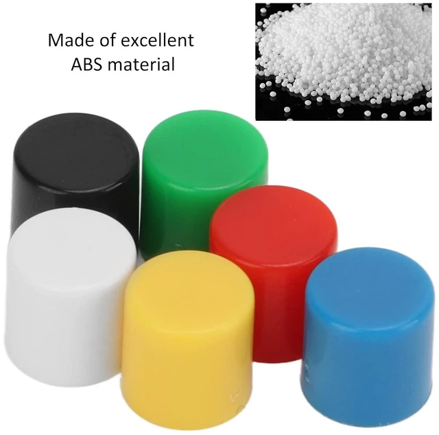 Alt view image 2 of 6 - 180 Pcs Tactile Push Button Switch ABS Plastic 6 Colors Push Button Cover Replacement for Breadboard