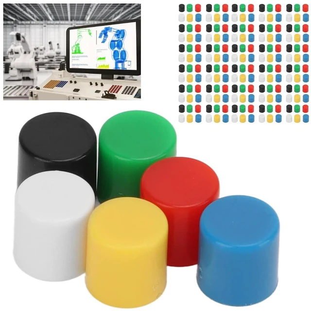 Alt view image 3 of 6 - 180 Pcs Tactile Push Button Switch ABS Plastic 6 Colors Push Button Cover Replacement for Breadboard