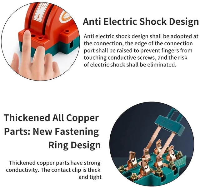 Alt view image 5 of 6 - 2 Pcs 32A 220V 2 Pole Disconnect DPDT Double Throw Orange Household Circuit Dual Knife Switch for Home Appliances