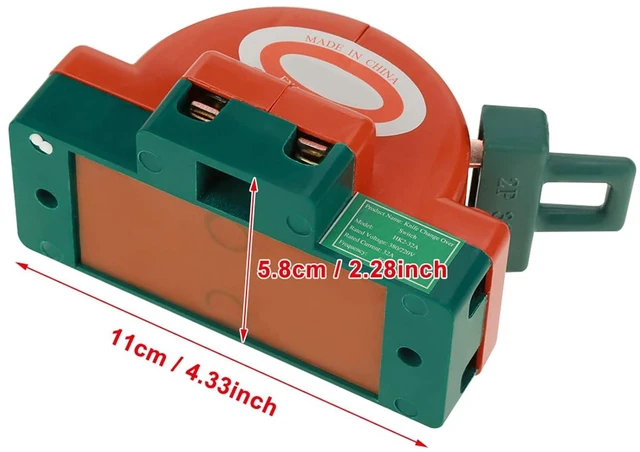 Alt view image 4 of 6 - 2 Pcs 32A 220V 2 Pole Disconnect DPDT Double Throw Orange Household Circuit Dual Knife Switch for Home Appliances