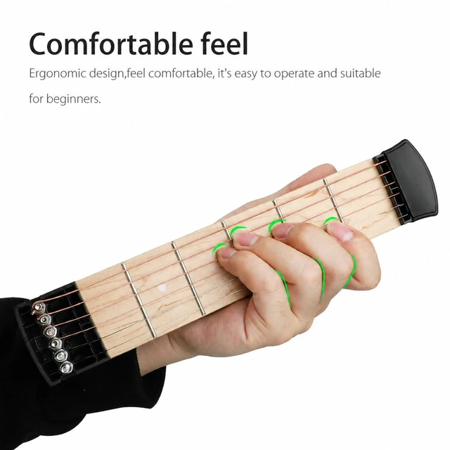 Alt view image 3 of 6 - 6 Fret Pocket Guitar Trainer Left Hand Neck Portable Guitar Chord Tool for Beginners Guitarist Training
