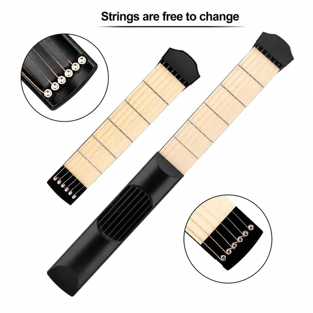 Alt view image 4 of 6 - 6 Fret Pocket Guitar Trainer Left Hand Neck Portable Guitar Chord Tool for Beginners Guitarist Training