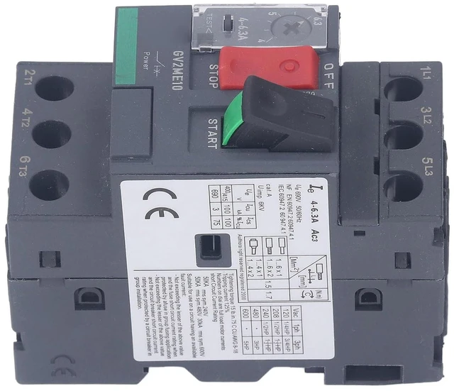 Alt view image 6 of 6 - Motor Circuit Breaker AC690V 4-6.3A Thermal Magnetic