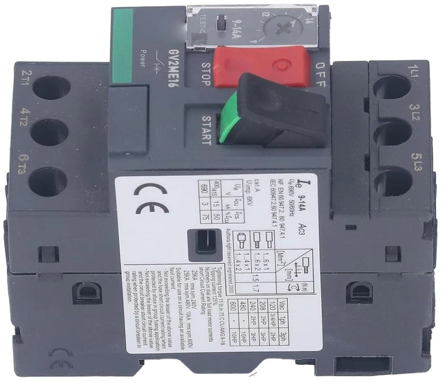 Alt view image 6 of 6 - Motor Circuit Breaker AC690V with Thermal Magnetic Overload Manual Motor Starter Button for Motor Start (GV2-ME16 9-14A)