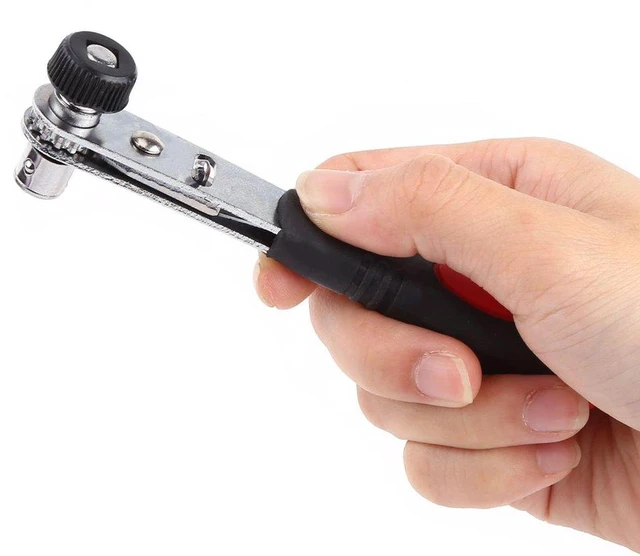 Alt view image 5 of 6 - Walfront 1/4" Ratchet Handle Screwdriver - Multi-bit Ratcheting Wrench with Interchangeable Driver Bits and Hex Socket Set for Home Garage DIY (Red+Black)