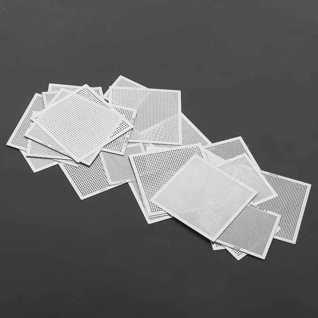 Alt view image 3 of 6 - BGA Reballing Stencil BGA Universal Repair Steel Mesh Stencil Set 27Pcs for Desktop Laptop Chip Repair (27Pcs/Set)