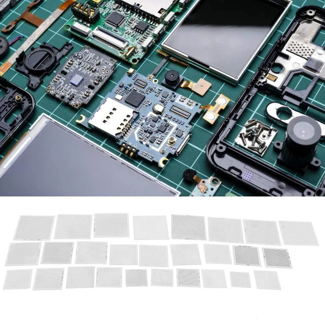 Alt view image 6 of 6 - BGA Reballing Stencil BGA Universal Repair Steel Mesh Stencil Set 27Pcs for Desktop Laptop Chip Repair (27Pcs/Set)