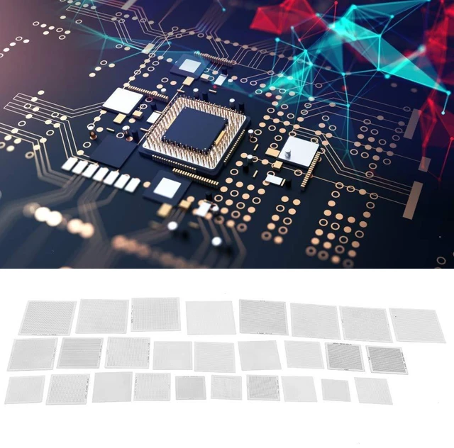 Alt view image 5 of 6 - BGA Reballing Stencil BGA Universal Repair Steel Mesh Stencil Set 27Pcs for Desktop Laptop Chip Repair (27Pcs/Set)