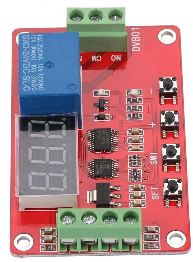 Alt view image 2 of 6 - 12V/24V DVB01 Digital Voltage Comparator Module Red Discharge Voltage Measurement Overvoltage Undervoltage Overload Module(24V)