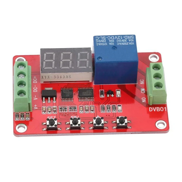 Alt view image 6 of 6 - 12V/24V Digital Voltage Comparator DVB01 Voltage Comparator Module Red Discharge Voltage Measurement Overvoltage Undervoltage Overload Module(12V)