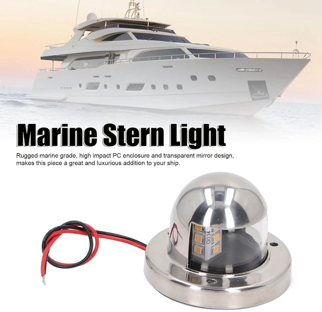 Alt view image 3 of 6 - Walfront LED Stern Light for Boats IP66 Marine Navigation Light 2NM Visibility 12V DC Stainless Steel for Yachts Pontoon up to 39.4ft (12m) for Sailboats