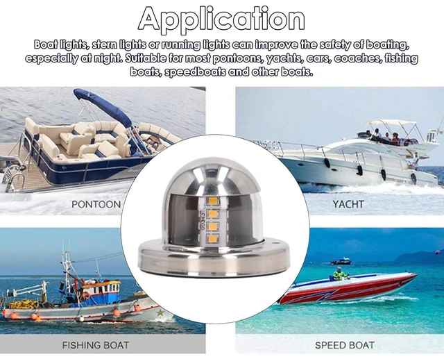 Alt view image 4 of 6 - Walfront LED Stern Light for Boats IP66 Marine Navigation Light 2NM Visibility 12V DC Stainless Steel for Yachts Pontoon up to 39.4ft (12m) for Sailboats