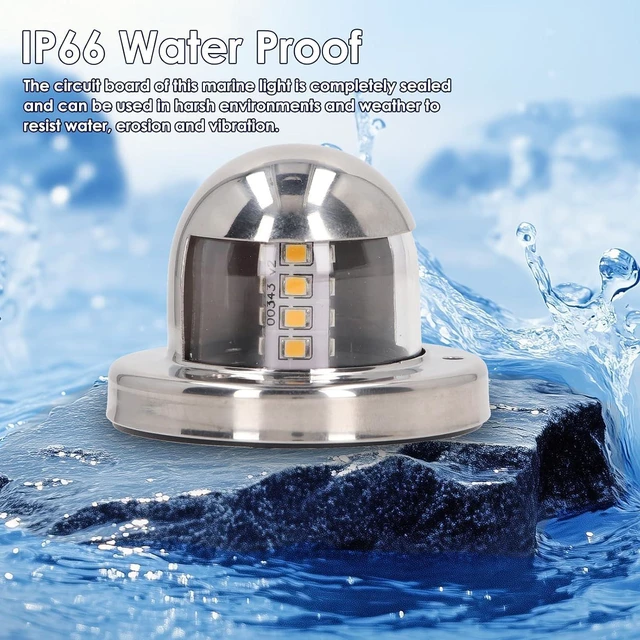 Alt view image 5 of 6 - Walfront LED Stern Light for Boats IP66 Marine Navigation Light 2NM Visibility 12V DC Stainless Steel for Yachts Pontoon up to 39.4ft (12m) for Sailboats