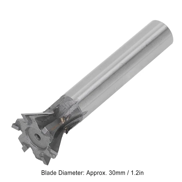 Alt view image 2 of 6 - Dovetail Cutter 30mm 60 Degree Dovetail Cutter 6 Flute Carbide Slotting Milling Cutter Metalworking End Mill with Straight Shank 30mm / 1.2in