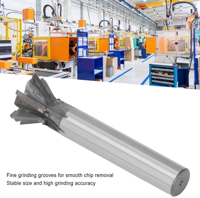 Alt view image 3 of 6 - Dovetail Cutter 30mm 60 Degree Dovetail Cutter 6 Flute Carbide Slotting Milling Cutter Metalworking End Mill with Straight Shank 30mm / 1.2in