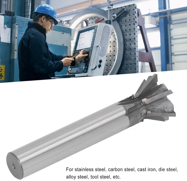 Alt view image 4 of 6 - Dovetail Cutter 30mm 60 Degree Dovetail Cutter 6 Flute Carbide Slotting Milling Cutter Metalworking End Mill with Straight Shank 30mm / 1.2in