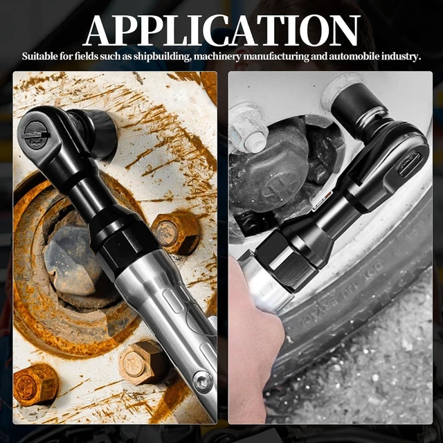 Alt view image 6 of 6 - Walfront 1/4 Air Ratchet Pneumatic Impact Wrench Square Driver Adjustable Torsion 25ft-lbs 90psi For Industrial Maintenance