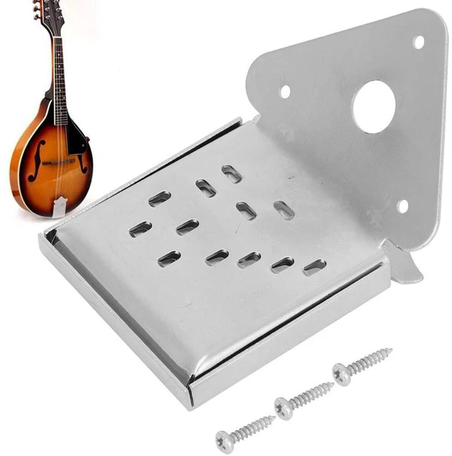 Alt view image 2 of 6 - Mandolin Metal Bridge Cable Pull Board Tailpiece Cover Tailpcs Replacement for 8/10/12 Loop End String Playing Accessories (chrome color with flowers)