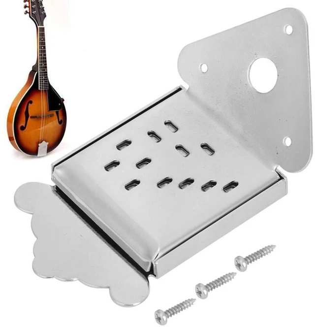 Alt view image 2 of 6 - Mandolin Metal Bridge Cable Pull Board Tailpiece Cover Tailpcs Replacement for 8/10/12 Loop End String Playing Accessories (QB08 colorless flowers)
