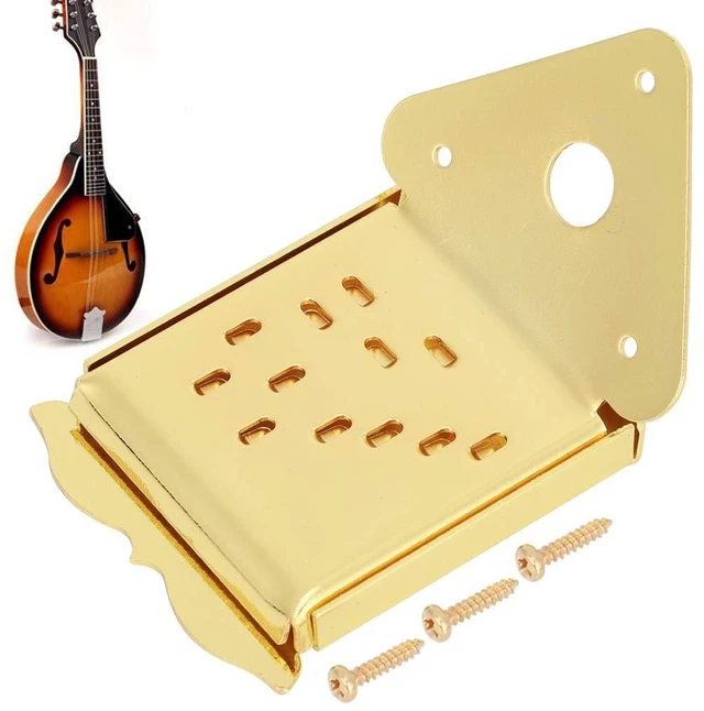Alt view image 2 of 6 - Mandolin Metal Bridge Cable Pull Board Tailpiece Cover Tailpcs Replacement for 8/10/12 Loop End String Playing Accessories (QB11)