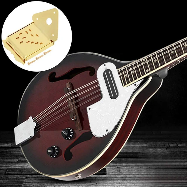 Alt view image 4 of 6 - Mandolin Metal Bridge Cable Pull Board Tailpiece Cover Tailpcs Replacement for 8/10/12 Loop End String Playing Accessories (QB11)