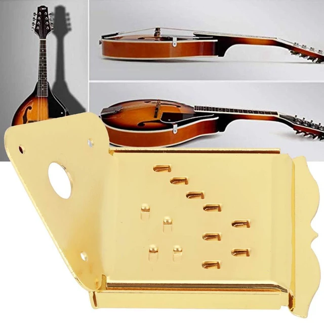 Alt view image 5 of 6 - Mandolin Metal Bridge Cable Pull Board Tailpiece Cover Tailpcs Replacement for 8/10/12 Loop End String Playing Accessories (QB11)