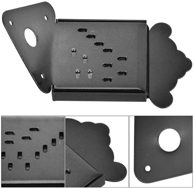 Alt view image 6 of 6 - Mandolin Metal Bridge Cable Pull Board Tailpiece Cover Tailpcs Replacement for 8/10/12 Loop End String Playing Accessories (QB09 Black Flowerless)