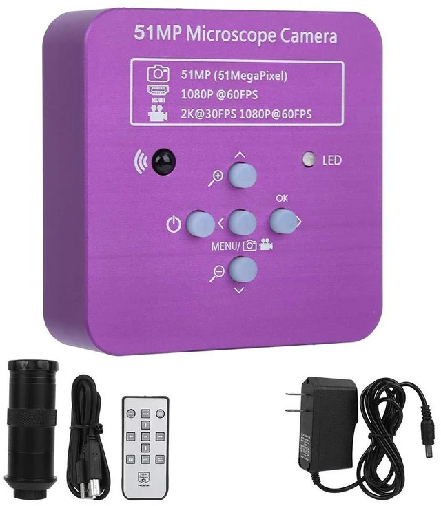 Main image of HDMI Digital Microscope Camera 51MP 120X C Mount Lens Industrial USB Video Microscope for Electronics Repair Soldering Inspection with Remote Control