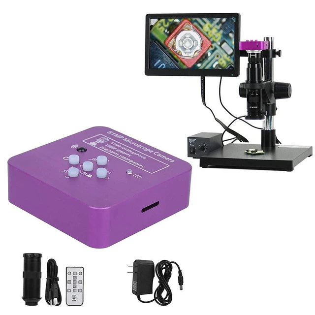 Alt view image 2 of 6 - HDMI Digital Microscope Camera 51MP 120X C Mount Lens Industrial USB Video Microscope for Electronics Repair Soldering Inspection with Remote Control