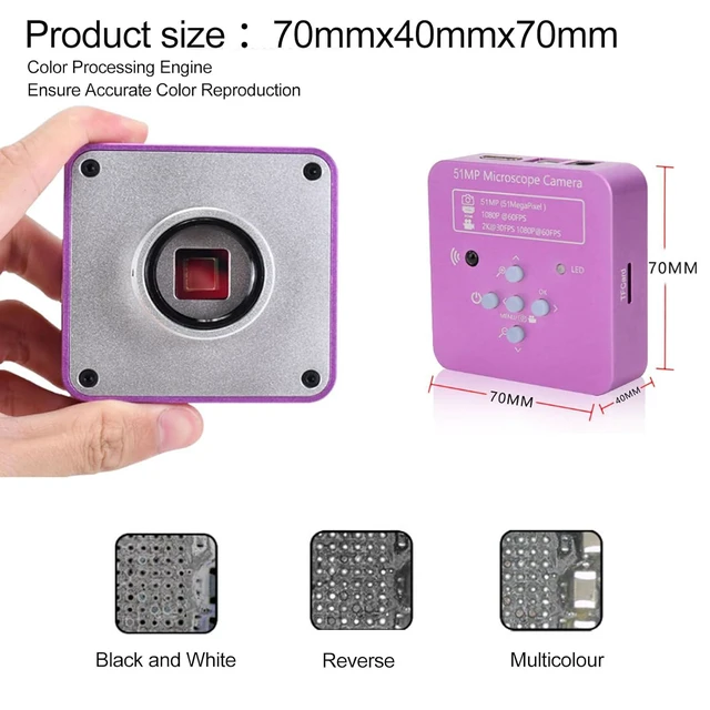 Alt view image 3 of 6 - HDMI Digital Microscope Camera 51MP 120X C Mount Lens Industrial USB Video Microscope for Electronics Repair Soldering Inspection with Remote Control